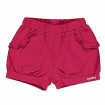 Short jersey con rouches rosso