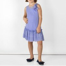 Abito azzurro in tulle con pois