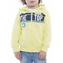 Full zipper con cappuccio giallo 